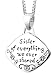Sterling Silver "Sister Of Everything We Shared The Smiles Are My Favorite" Reversible Pendant, 18"
