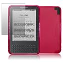 AMAZON KINDLE 3 GEL COVER CASE / SKIN / SHIELD / SHELL - HOT PINK, WITH SCREEN PROTECTOR PART OF THE QUBITS ACCESSORIES RANGE