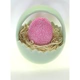 CZECH Glass Bead Easter EGG + Ceramic Basket Custom NEW