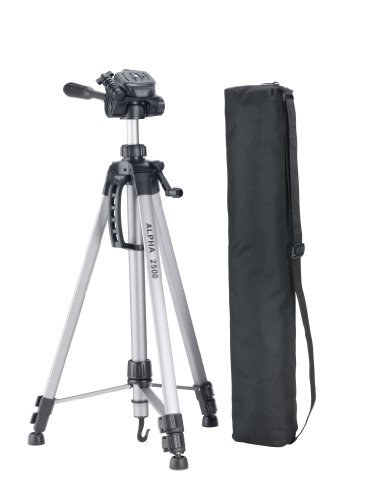 Cullmann ALPHA 2500 Stativ mit 3-Wege-Kopf (2 Auszüge, Gewicht 1277g, Tragfähigkeit 2,5 kg, 165cm Höhe, Packmaß 67cm)