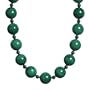 14k Yellow Gold 6mm and 18mm Malachite Beaded Necklace, 17"