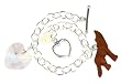 Sterling Silver Bracelet with Wooden Wolf and Brilliant Heart Charms