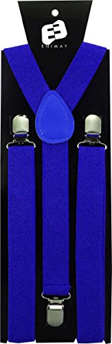 Enimay Great Quality Unisex Suspenders Royal Blue