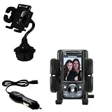 Samsung SGH-G600 Auto Cup Holder with Car Charger - Uses Gomadic TipExchange