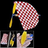 Children DIY Assembling Plaid Wing Flying Bird Paraplane Model Toy by uxcell