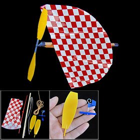 Children DIY Assembling Plaid Wing Flying Bird Paraplane Model Toy from Wing Kits