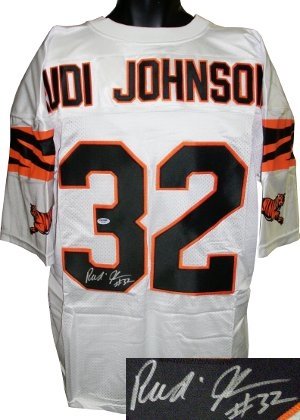 Rudi Johnson Autographed/Hand Signed Cincinnati Bengals White Prostyle Jersey- PSA/DNA Hologram