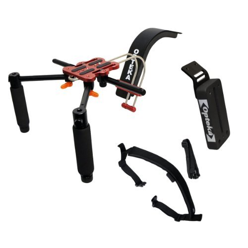 Opteka CXS-2 Dual-Grip Video Shoulder Stabilizer Support System with 15mm Accessory Rod, CBW-1 Counterweight and CXSB-1 Shoulder Strap Belt On Sale
