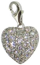 Chrysalis Sterling Silver Ladies Cubic Zirconia Heart Charm