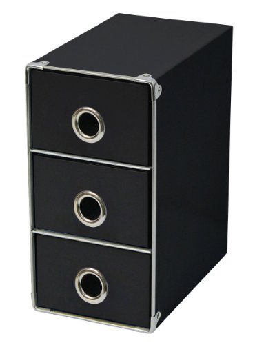 Zeller 17671 Schubladenelement 3-er, Pappe 13 x 21 x 25.5 cm, schwarz Preisvergleich