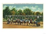 Saratoga Springs, New York - Saratoga Race Track Starting Line View Giclee Poster Print, 32x24