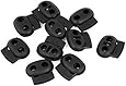 Fly Shop Luggage Spring Stopper Double Holes Cordlocks 10 Pcs 24 x 22mm(Black)