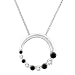 10K White Gold 1/4 ct. Alternating Black and White Diamond Journey of Love Circle Pendant with Chain