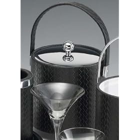 Kraftware 46373 San Remo Eclipse 3 Quart Ice Bucket with Stitched Handle and Metal Cover by Kraftware