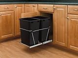 Rev-A-Shelf RV-18KD-18C S Double 35 Qt. Containers - Polymer-Black