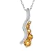 Journey Necklace With Genuine Citrines Beautifully Crafted in White Gold Length 18in