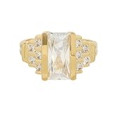 Contemporary Fancy Cut All Clear Cubic Zirconia Fashion Ring with Step Design Size 8