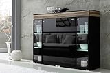 Highboard SEATTLE schwarz hochglänzend mit effektvoller Beleuchtung