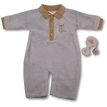 MiniClasix Baby Boys Blue Coverall And Rattle Set ~ Rodeo SIZE 3 months