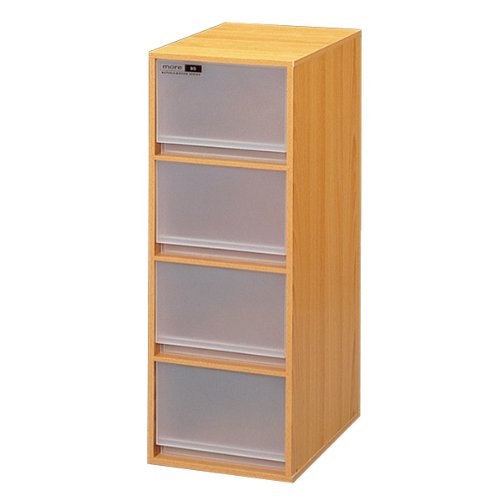 more wood 収納ボックス B5 チェスト H64cm (4段) WB-540