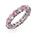 Jewelry : Sparkling Pink Ice Stackable Sterling Silver Eternity Band