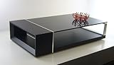 モーム ブラックガラストップリビングテーブル