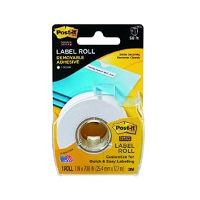 Post-it Tape Roll Removable Labels, White, 1 Inch x 700 Inches (2600-W)
