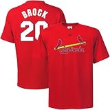 St. Louis Cardinals T Shirt : Majestic St. Louis Cardinals #20 Lou Brock Red Cooperstown Player T Shirt
