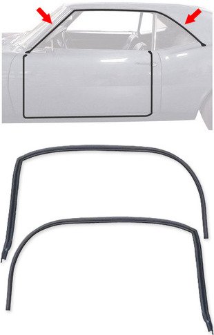 New! Chevy Camaro, Pontiac Firebird Roof Rail Weatherstrip - Rubber 68 69