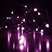 KW-Light Micro LED 20 Pink Color Lights Battery Operated on 7ft Long Silver Color Ultra Thin String Wire