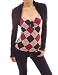 Patty Women Smart Checkers / Solid Bolero Style Long Sleeve Knit Top