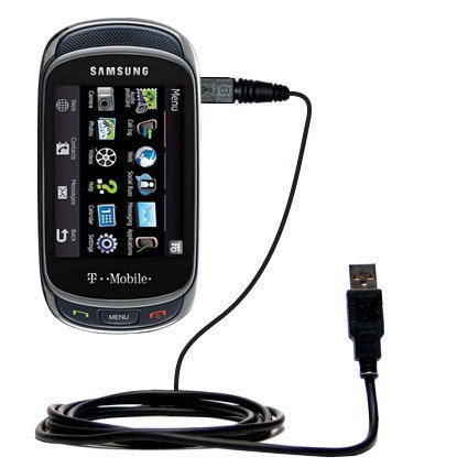 Classic Straight USB Cable for the Samsung Gravity T with Power Hot Sync and Charge capabilities - uses Gomadic TipExchange Technology
