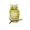 Gold Owl Brooch