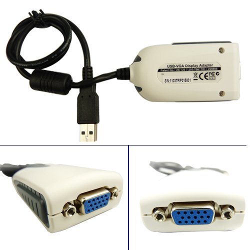 Best Price USB 2.0 to VGA Adapter External Graphics Adapter for Additional Display Devices CRT/LCD Monitor Projector (Support Display 1280x1024)