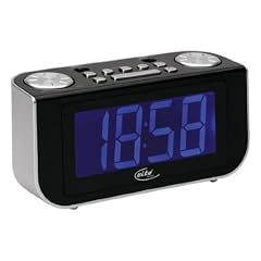 Elta 4224 Uhrenradio (LCD-Display, AUX-Eingang, UKW/MW-Tuner) schwarz/silber