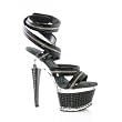 6 Inch Zipper Straps Black Platform Texture Sexy Shoes