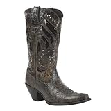 Durango Women's Crush Sequin Inlay And Studded Cowgirl Boot Snip Toe Black US