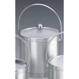 Kraftware 46665 Brushed Silk - Silver 3 Quart Ice Bucket with Bale Handle, Bands and... by Kraftware