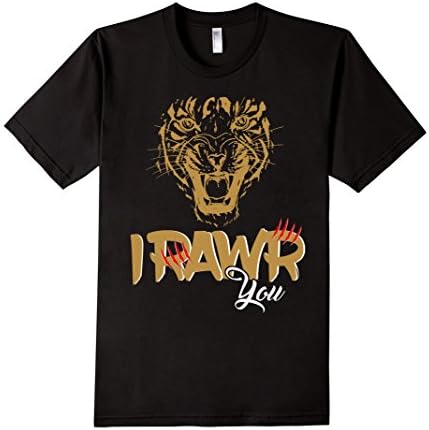 Men's I Rawr You : I love you in Tiger - Golden EMo TeeShirt Small Black
