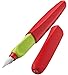 Pelikan Twist Fountain Pen, Medium Nib, Red/Green Pen with 2 Ink Cartridges (923425)