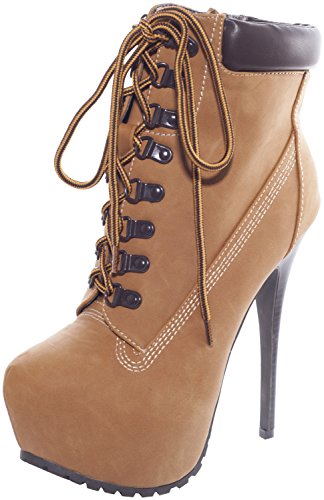 Breckelles women s blazer-11 high heel lace up ankle bo…