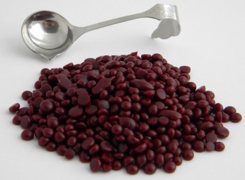 Burgundy Sealing Wax Beads (3 Ounces) with metal wax melting spoon