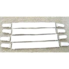 SHEET STRAPS BED FASTENERS HOLDS BEDDING PLACE - METAL FASTENINGS - SET OF 4