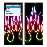 Rainbow Neon Flames Design Decal Skin Sticker for Apple iPod nano 2G (2nd Generation) 2GB/ 4GB/ 8GB Player
