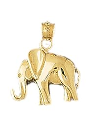 Dazzlers Solid 14k Gold Elephant Charm Pendant Available in three colors from jewelsberry (weights: 1.7 grams only)