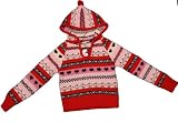 Girl Medium 5-6 Years, Red Striped Hooded Soft Sweater Outerwear