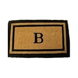 IMAGE OF Imperial Double Black Border Monogram Golden Novelty Doormat Size: 18