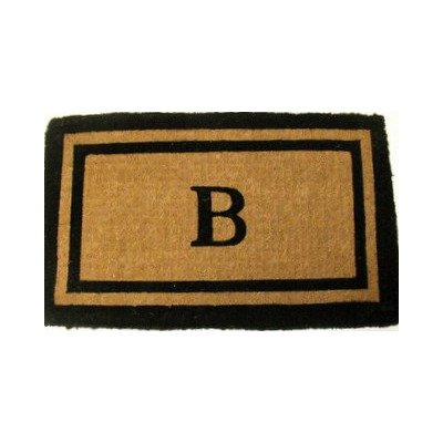 Imperial Double Black Border Monogram Golden Novelty Doormat Size: 18