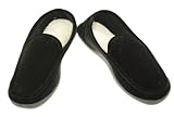 IMAGE OF ISO Isotoner Slip On Suede Slipper - Mens Black XXL 13-14