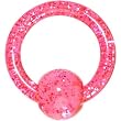 10 Gauge Pink Glitter Ball Captive Ring